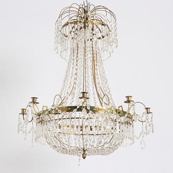 A Gustavian style chandelier, early 20th century.