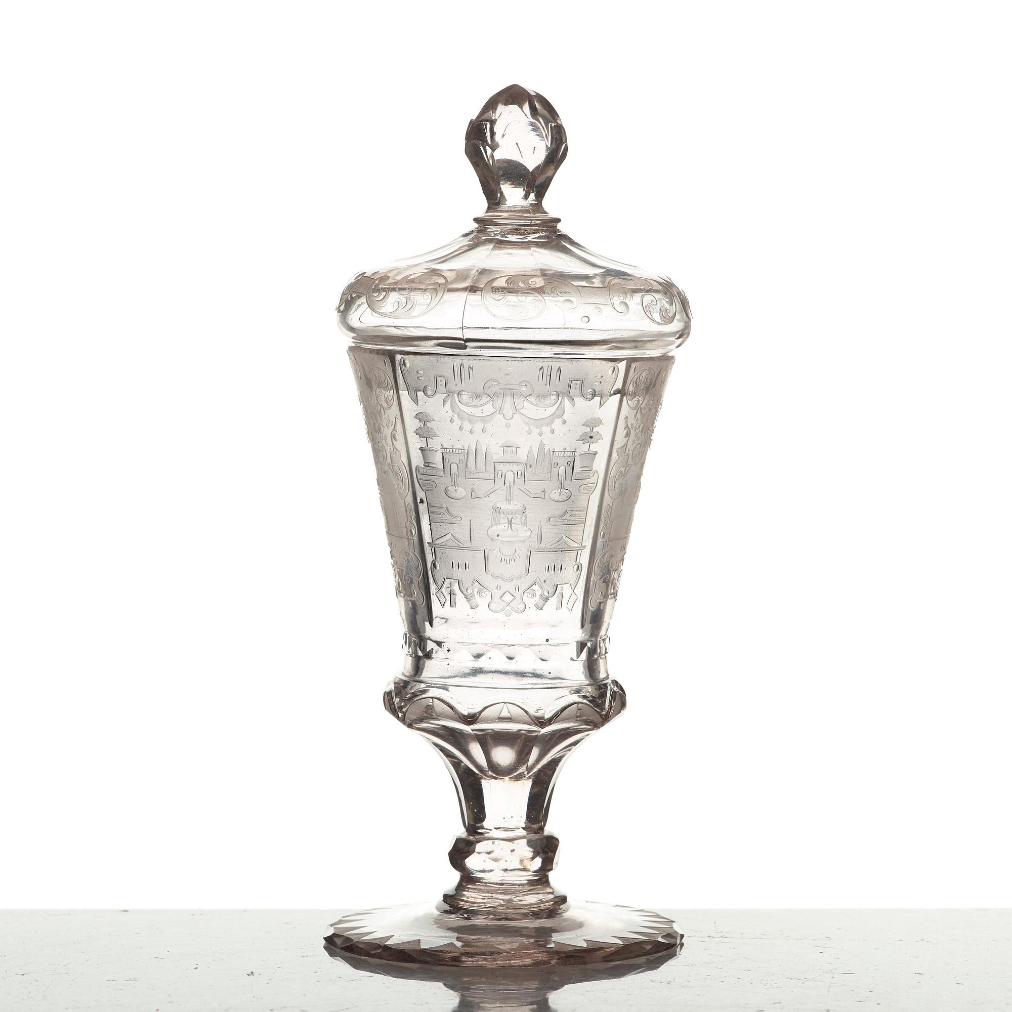 POKALGLAS Tyskland, troligen Potsdam, tidigt 1700-tal.