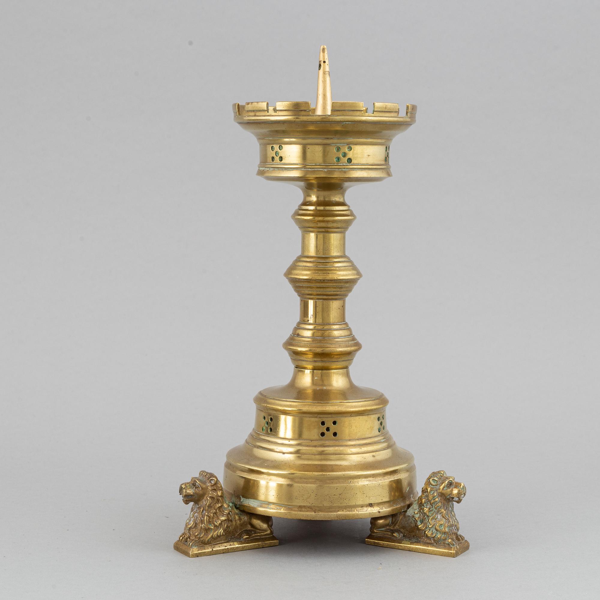 A 19th century bronze church candlestick.