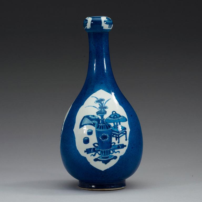 A blue and white, and powder blue vase, Qing dynasty, Kangxi (1662-1722).