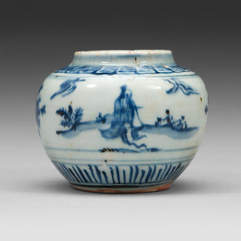 A blue and white Jar, Ming dynasty (1368-1644).