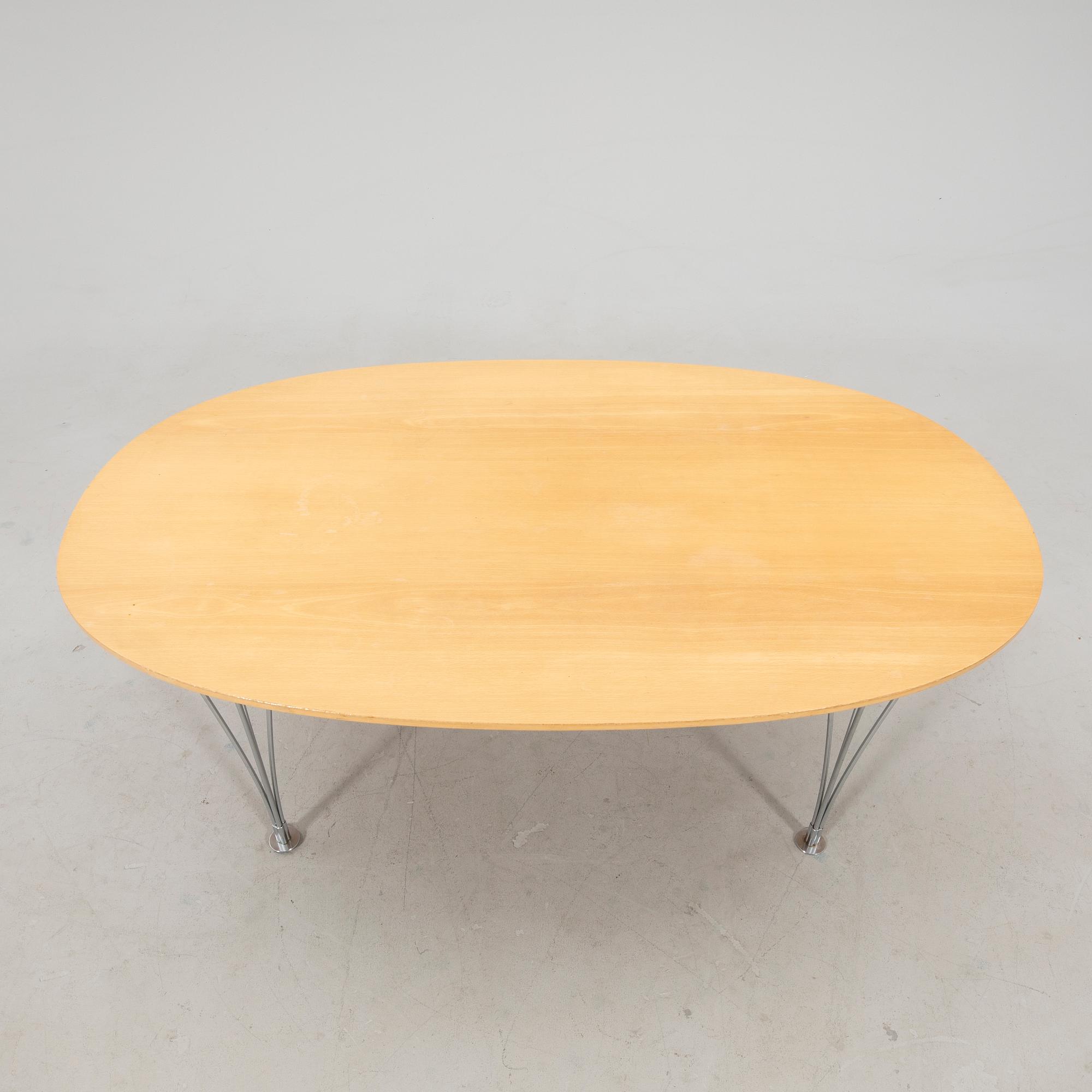 Bruno Mathsson & Piet Hein, "Superelips" coffee table for Fritz Hansen, Denmark, late 20th century.