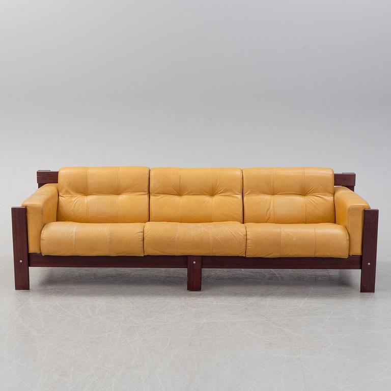A set of two leather sofas with an easy chair from  Percival Lafer,  Lafer SA, late 20th century.
