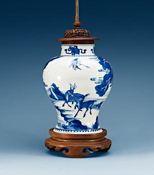 1551. A blue and white jar, Qing dynasty, Kangxi (1662-1772).