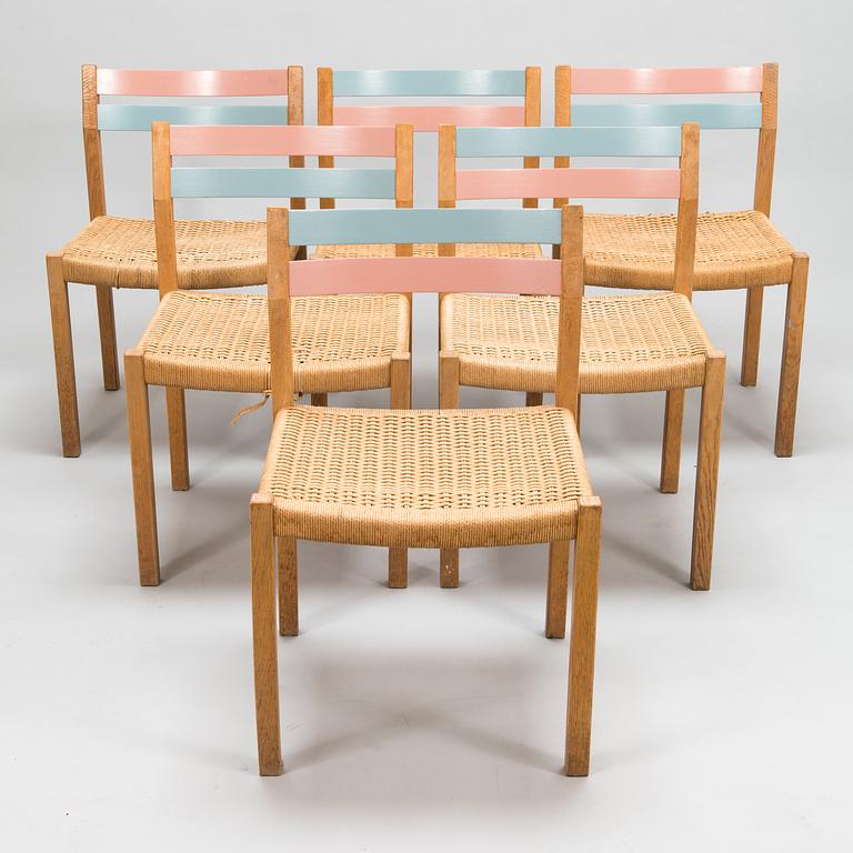 Jørgen H. Møller, six 1960's charis for J. L. Møller Models, Denmark.
