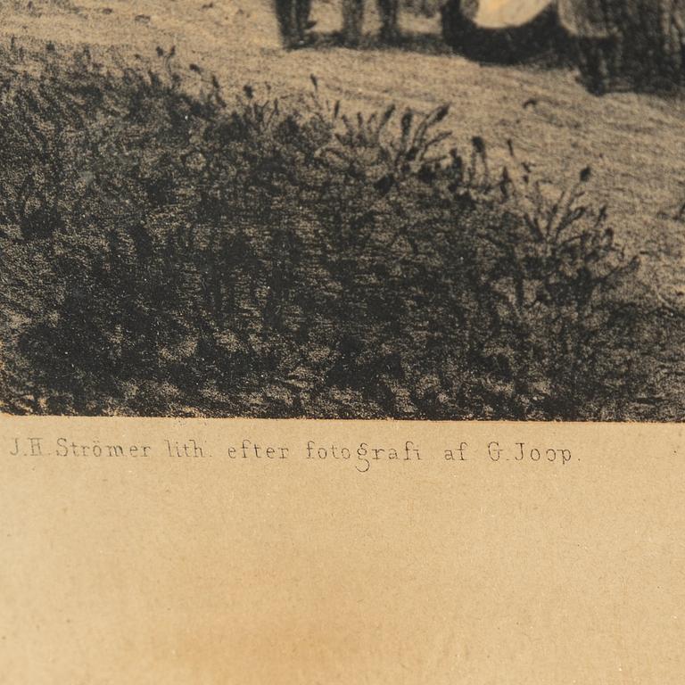 LITOGRAFISKT TRYCK, efter fotografi af G Joop, " Stockholm från Mosebacke ".