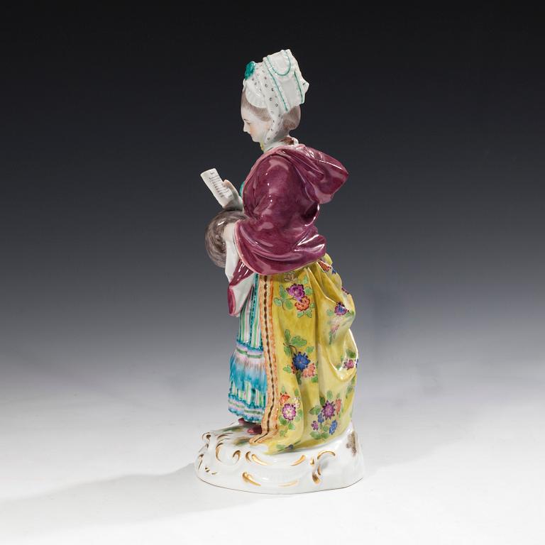 FIGURIN, porslin Meissen 1800-talets slut.