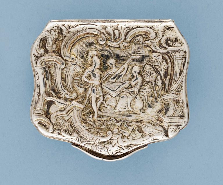 SNUSDOSA, otydlig mästarstämpel, Ystad 1776. Rokoko.