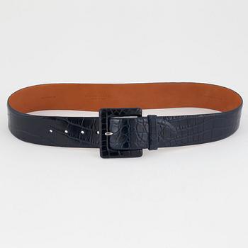 RALP LAUREN, a blue crocodil belt.