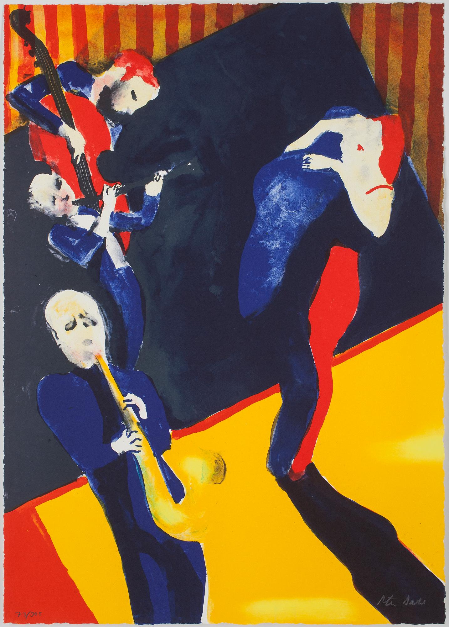 PETER DAHL, Portfölj med 4 färglitografier, "Dansställen", sign o numr 73/375.