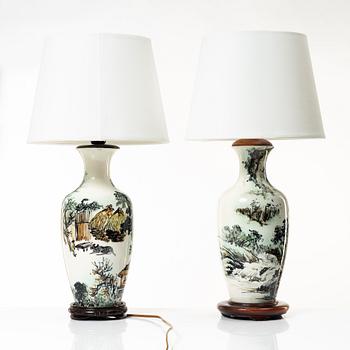 A matched pair of table lamps, Bergboms, second half of the 20th century.