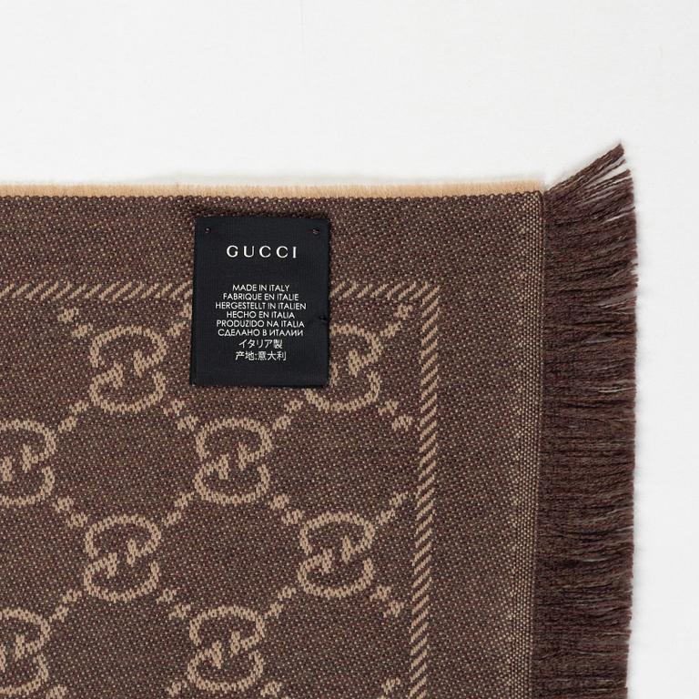 Gucci, scarf, "GG Jacquard Knitted Scarf".