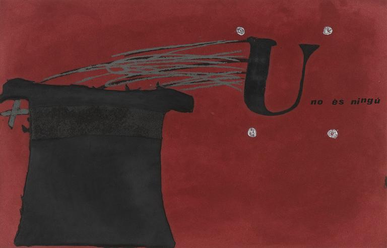 Antoni Tàpies, etching in colours, signed L/LXXXII.