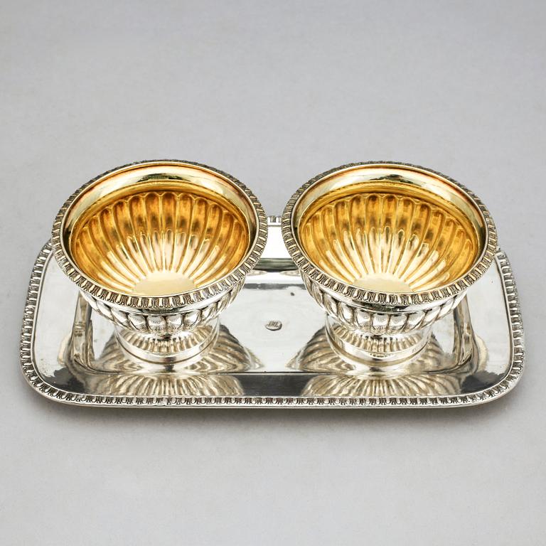 BORDSSTÄLL, silver, senempire, Anders Lundqvist Stockholm 1845. Tot vikt ca 385 gram.