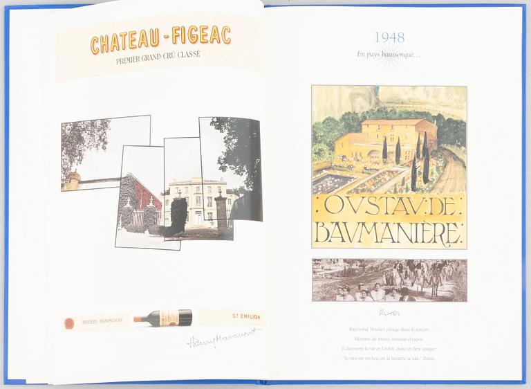 Books and menus of French gastronomy.