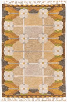 Ingegerd Silow, a flat weave carpet, 'Dellen', c. 286 x 196 cm, signed IS.