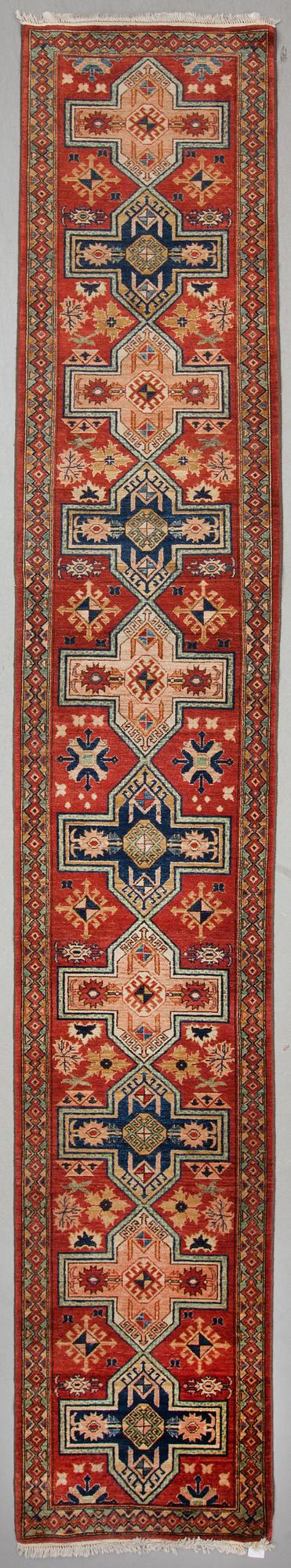 GALLERIMATTA, old, Kazak, ca 490 x 81 cm.