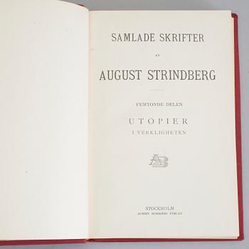 AUGUST STRINDBERG, 55 volymer, August Strindbergs samlade skrifter, 1910-/20-tal.