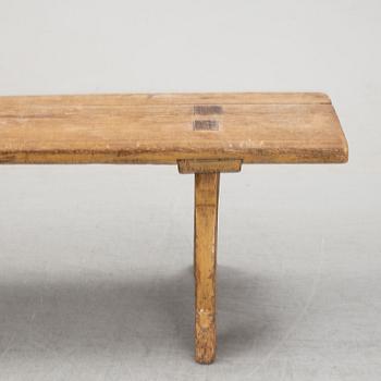 A painted pine bench, 19th Century.