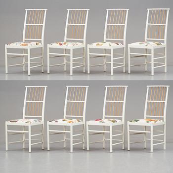 Josef Frank, a set of eight dining chairs, Svenskt Tenn, Sweden, model 2025.