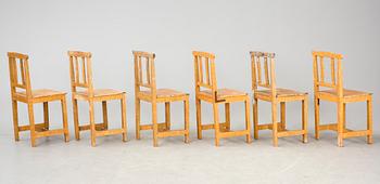 STOLAR, 6 stycken, allmoge, 1800-talets mitt.