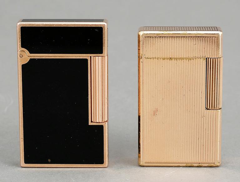 TÄNDARE, 2st, ST Dupont, en pläterad 20K guld, 1900-talets andra hälft.
