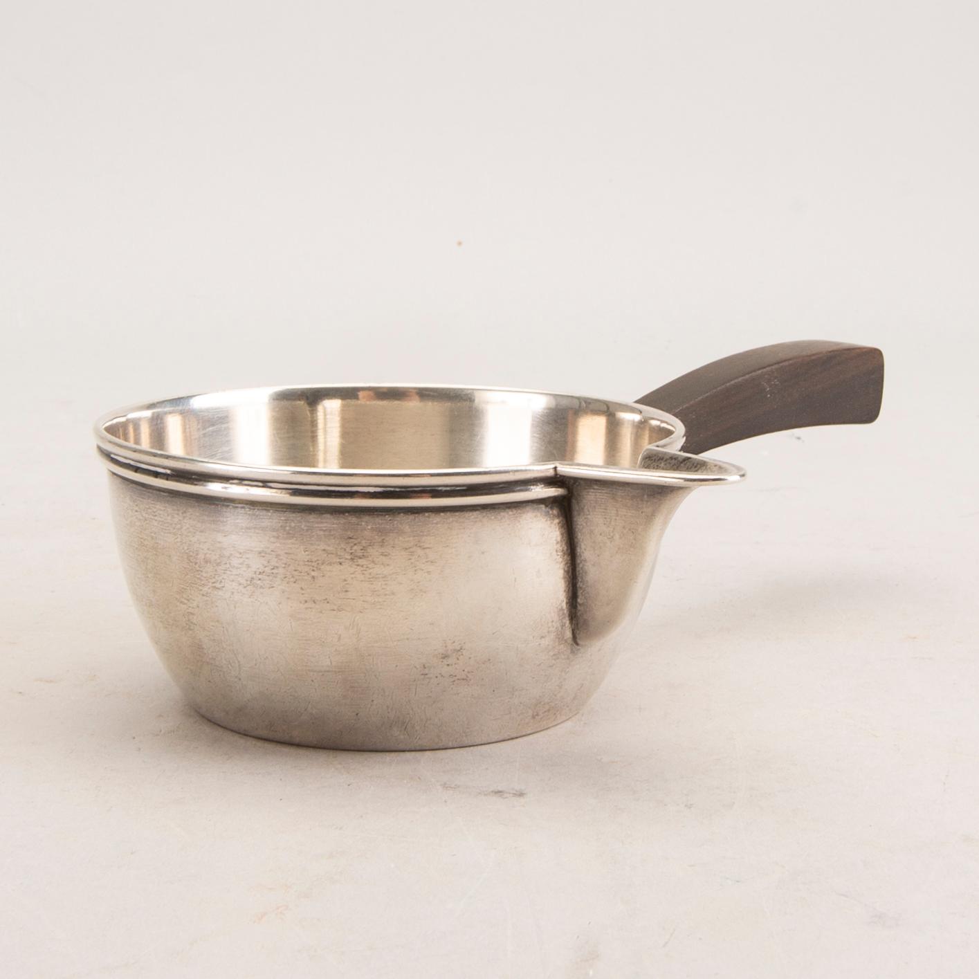 A Danish 20th century sivler butter pan mark of I Holm Copenhagen 1915 total weight 130 gr.