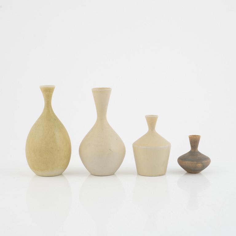 Sven Wejsfelt, four stoneware vases and two bowls, Gustavsbergs Studio, Sweden, 1980-84.