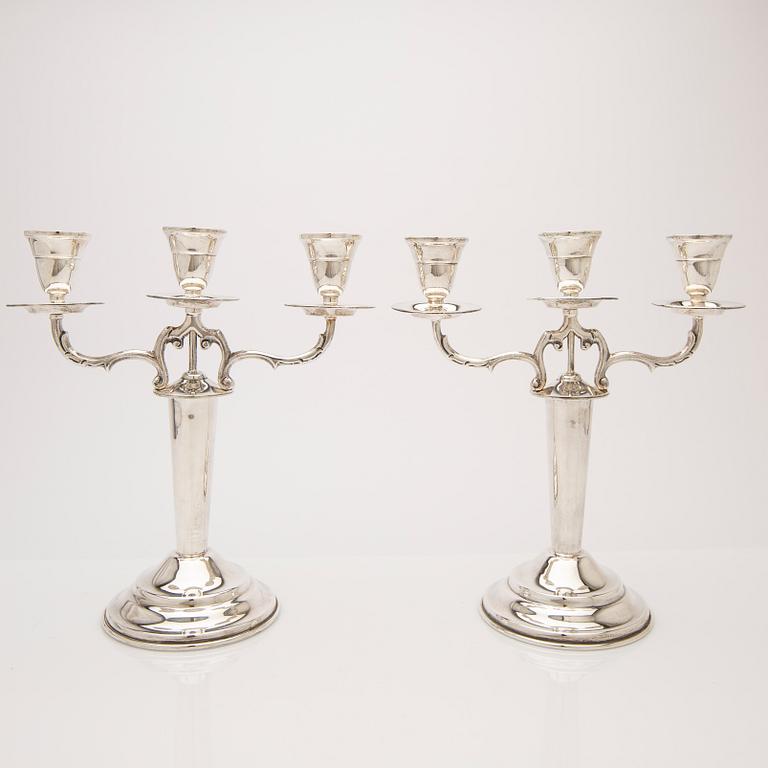 Candelabra, a pair, sterling silver, Mexico.