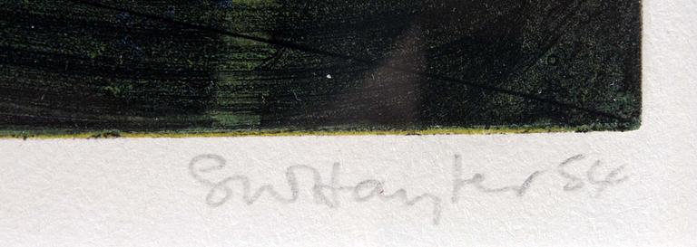 STANLEY WIILIAM HAYTER, färgetsning, sign, numr 116/200 samt dat- 54.