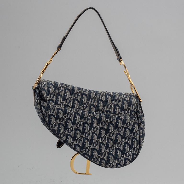 CHRISTIAN DIOR, a vintage mpnpgram canvas 'Saddle Bag!.