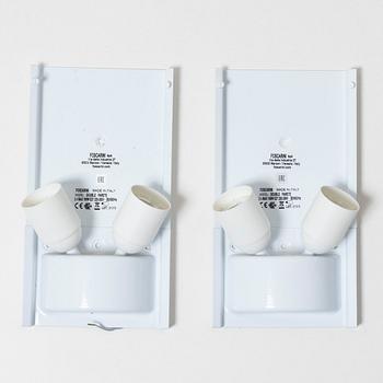 Valerio Bottin, wall lamps, a pair, "Double", Foscarini, 1996.