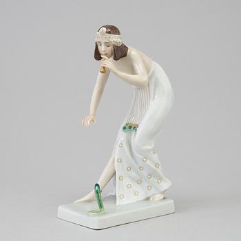 A Berthold Boess 'Snake Dancer' porcelain figure, Rosenthal, Germany 1918.
