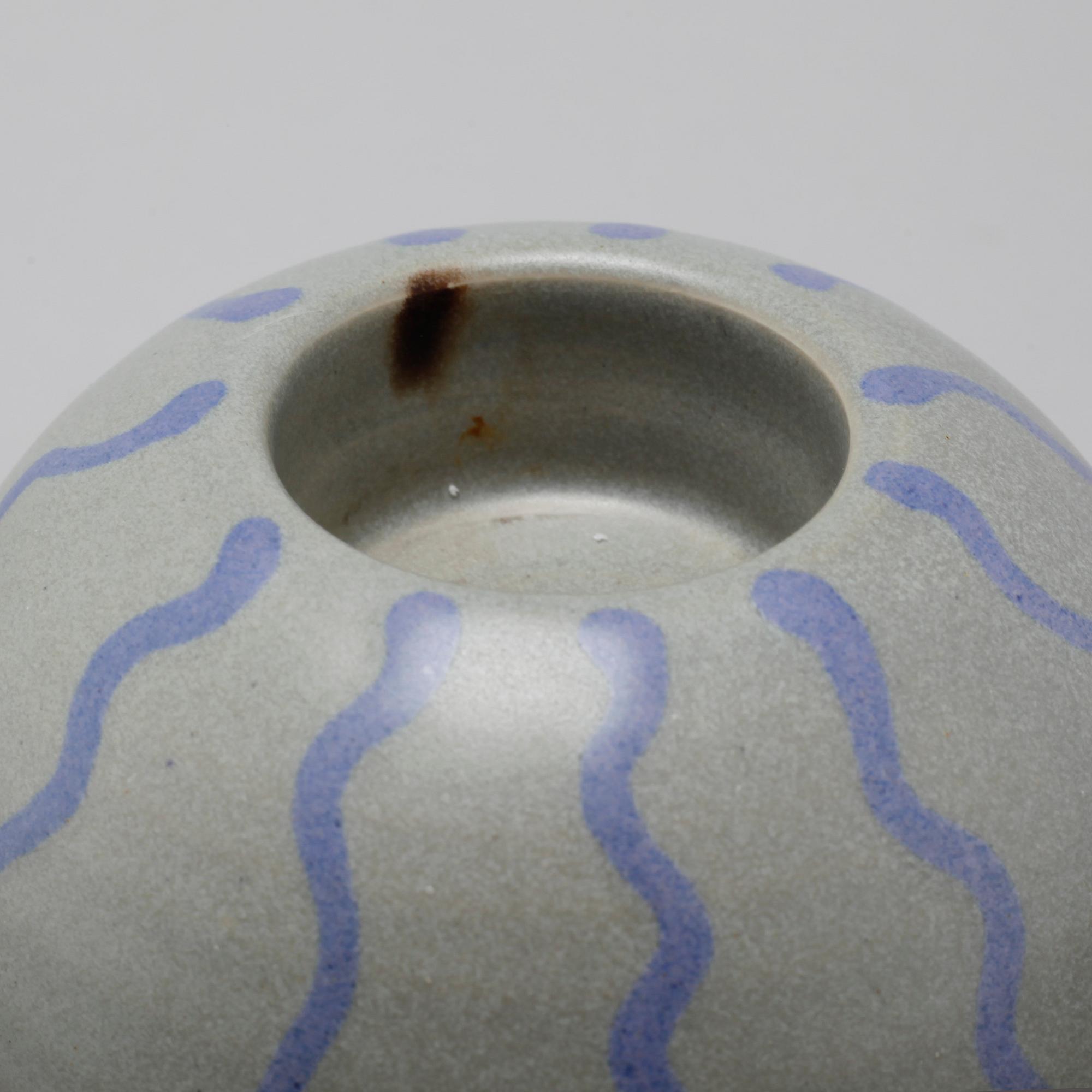 One vase, one bowl and three candleholders from Paradisverkstan at Öland, late 20th century.