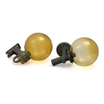Outdoor lanterns, 2 pieces, one probably by Hans-Agne Jacobsson, latter half of the 20th century.