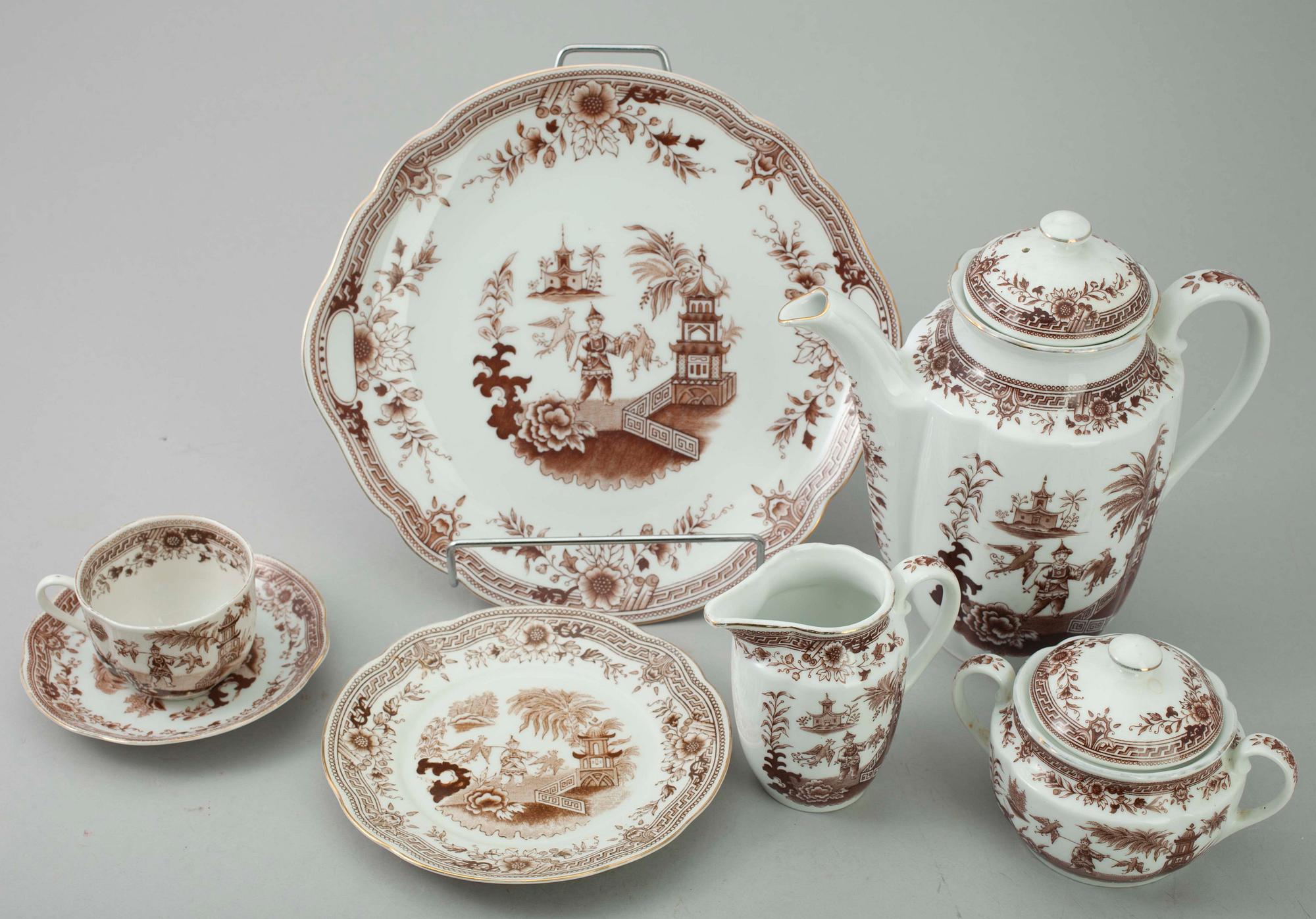 KAFFESERVIS 28 delar, porslin, "Singapore", Arabia.