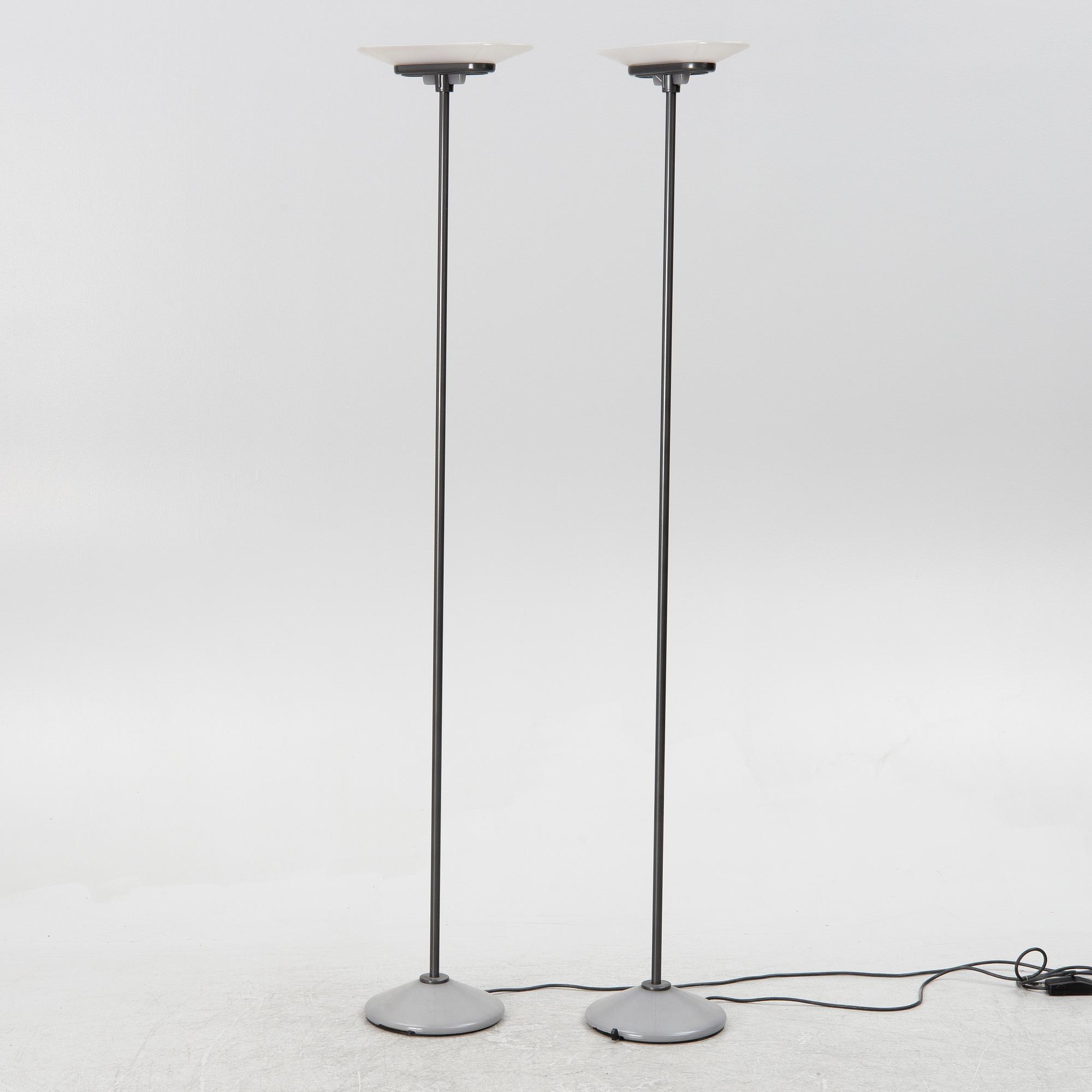 Perry King, Santiago Miranda & Gianluigi Arnald, floor lamps, a pair, "Jill", Arteluce, Italy.