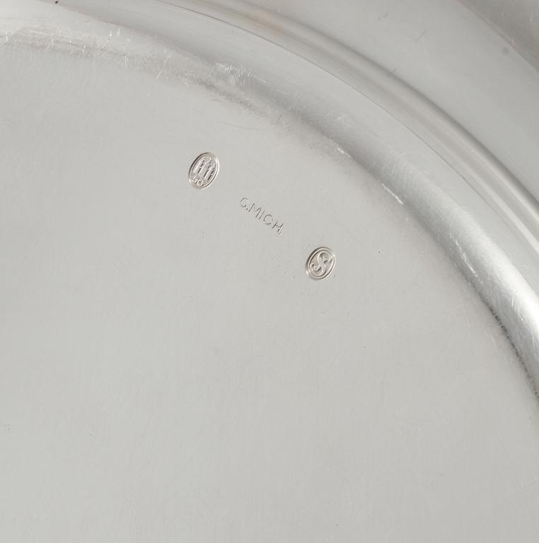 KUVERTTALLRIKAR, 6 st, silver, kontrollmästare Johannes Siggaard, Danmark, 1950. Vikt ca 2520 g.