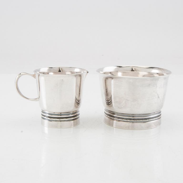 Eric Löfman, cream jug and sugar bowl silver MGAB Uppsala 1973.