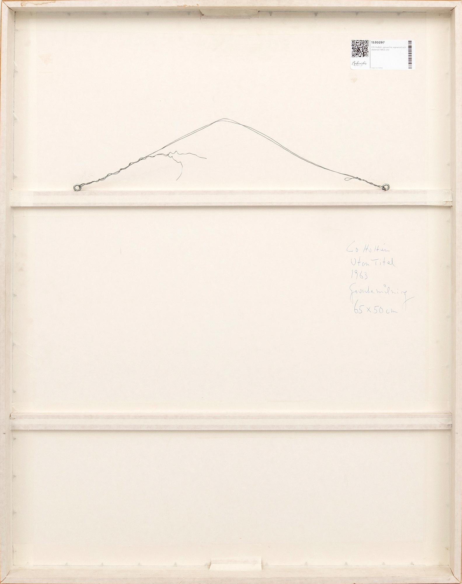 CO Hultén, gouache signerad och daterad 1963.