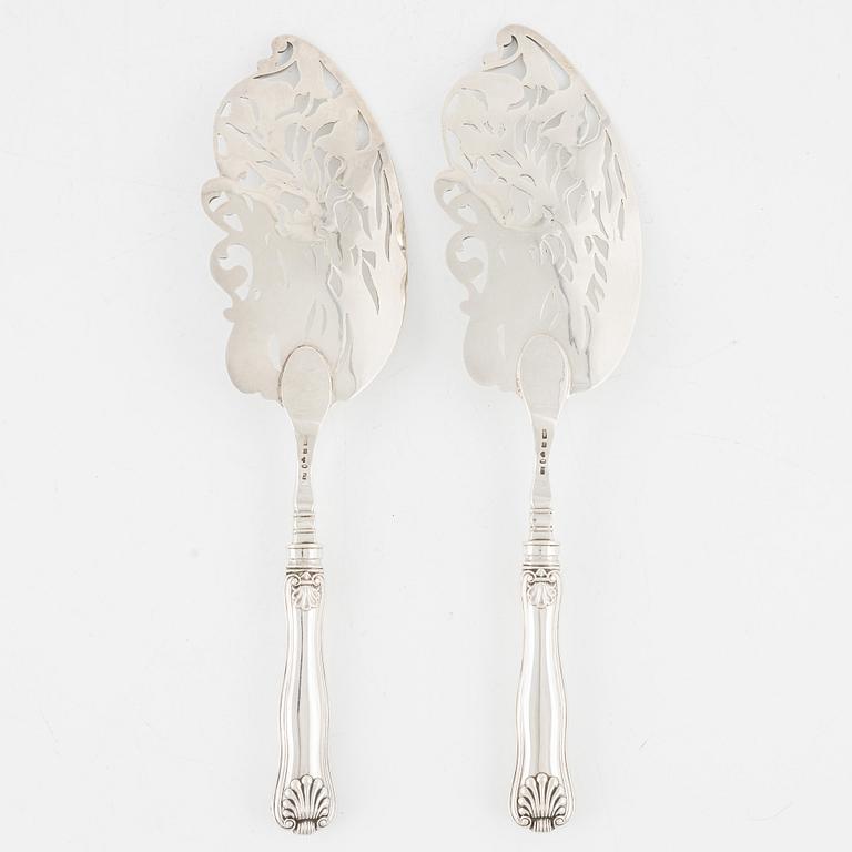 A pair of Swedish Silver Fish Servers, mark of G Möllenborg, Stockholm 1858.