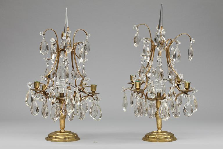 BORDSLYSTRAR, ett par, barockstil, 1900-talets första hälft.