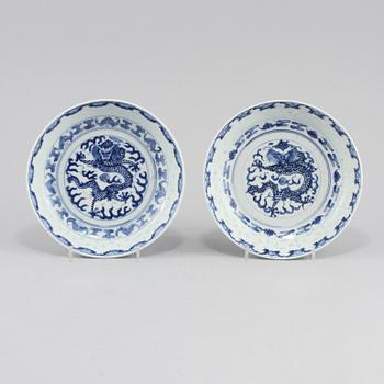 FAT, 2 st, porslin, Kina, Kangxi-stil, 1800/1900-tal.