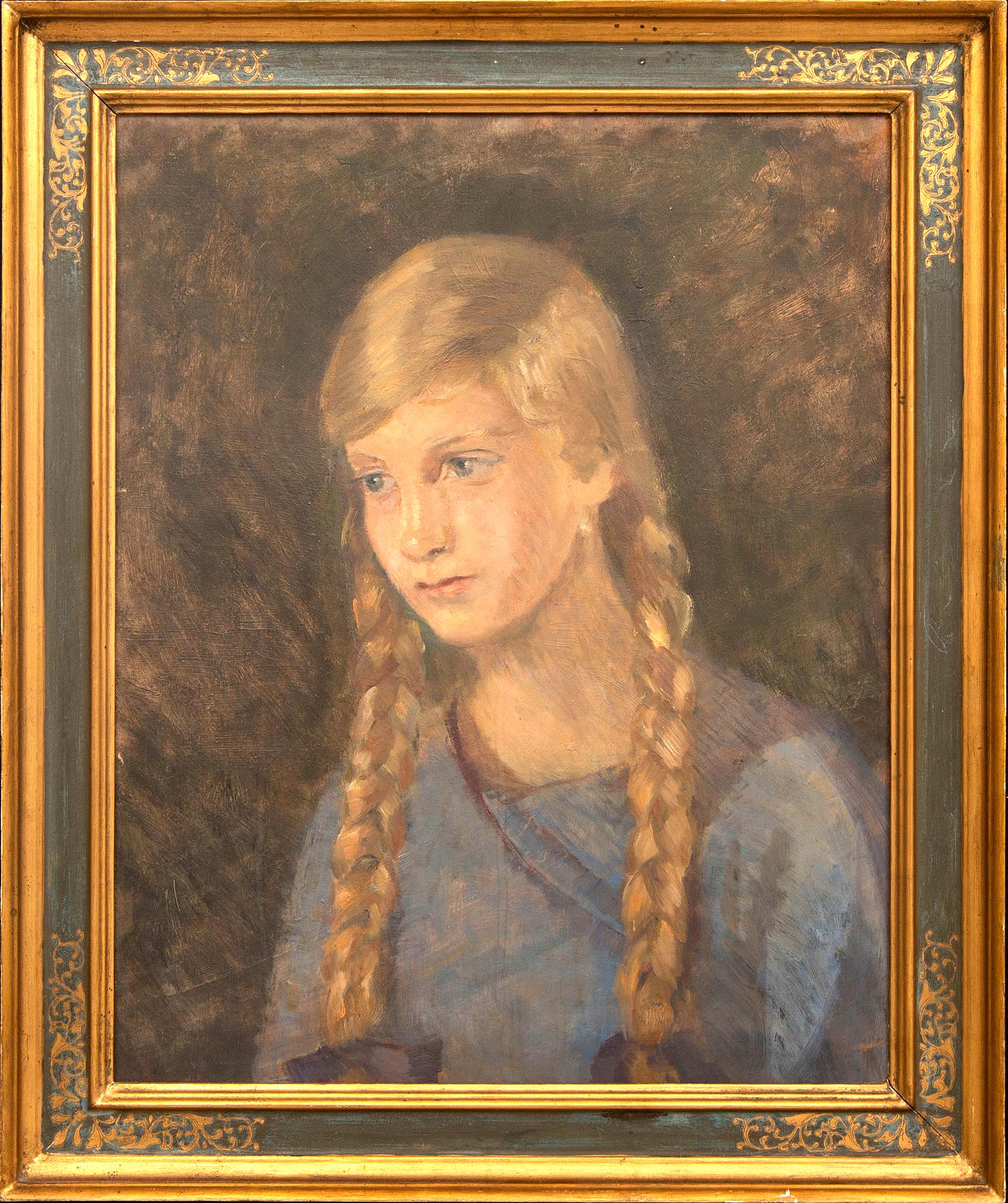 Helga Ancher, olja på pannå, ej signerad.