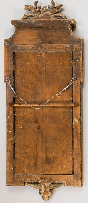 A Gustavian Mirror by Johan Åkerblad, signed IÅ, Stockholm's hallmark 1778.