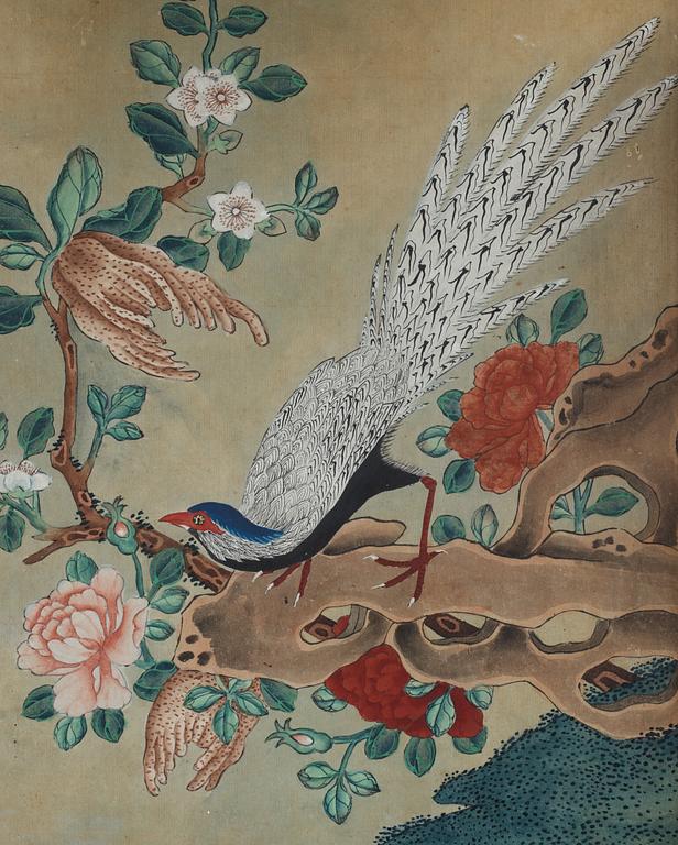 Oidentifierad konstnär, två stycken målningar, troligen Kina, omkring 1900.