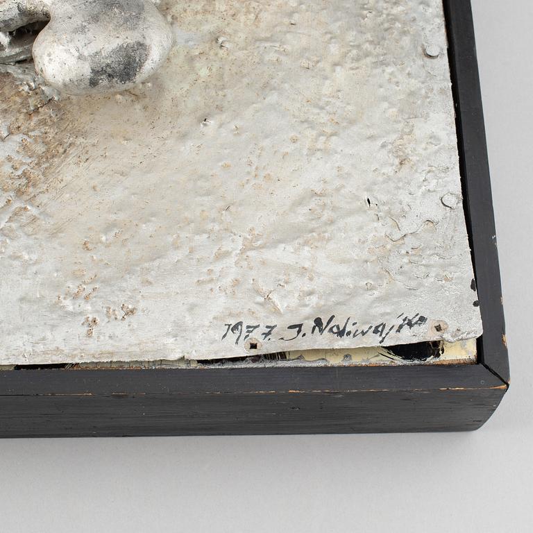 Jan Naliwajko, sculpture/relief, metal, signed and dated 1977.