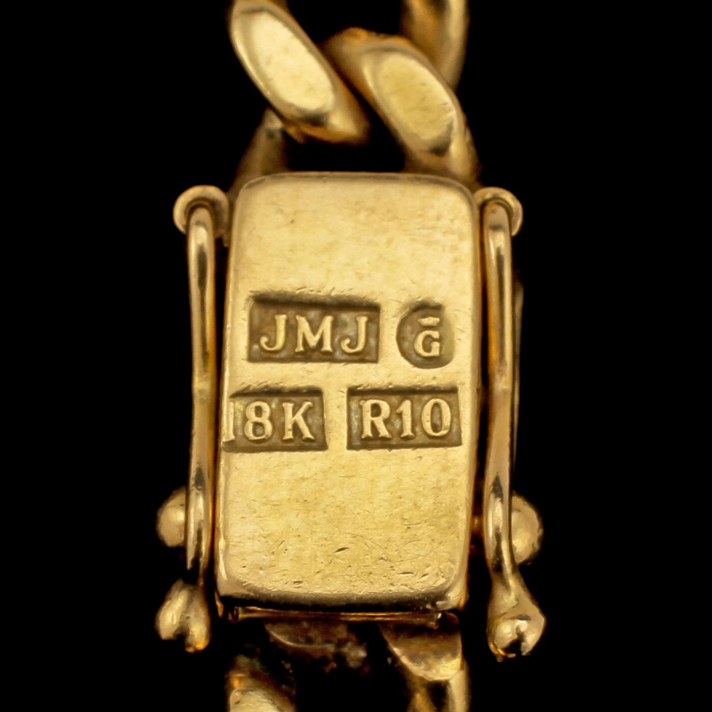 HALSKEDJA, 18k guld, J Martin Johansson, Göteborg, 1991. Vikt 86 g.