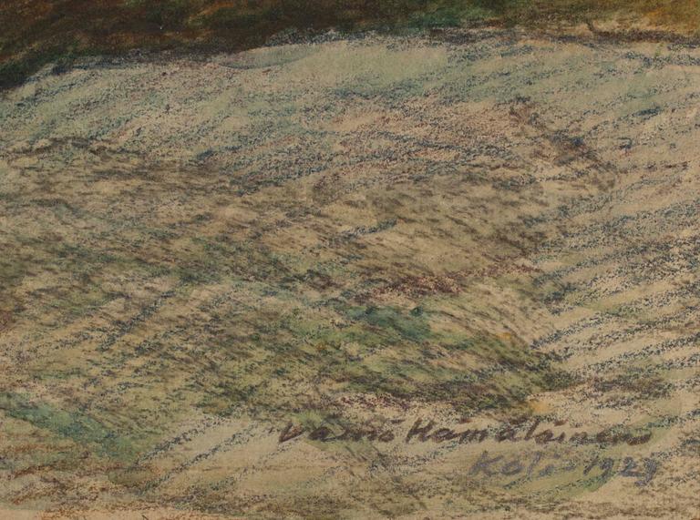 VÄINÖ HÄMÄLÄINEN, gouache samt färgpenna på pannå, sign. och dat. 1929.