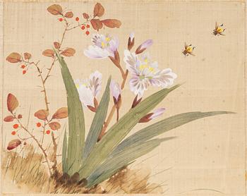Three paintings on silk, China, mid-20th Century.